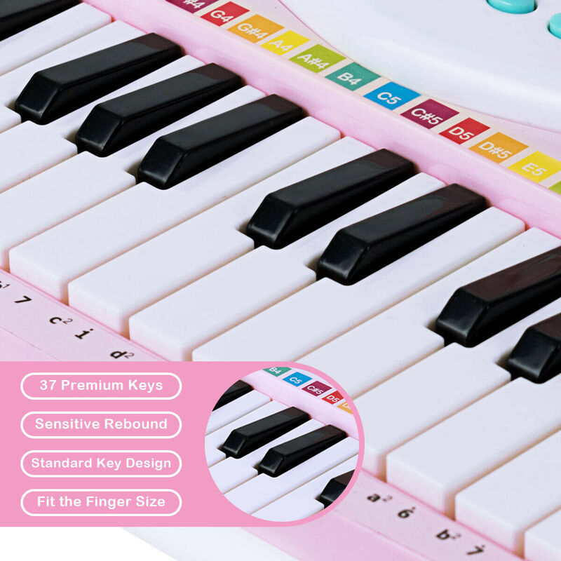 37-Key Electronic Piano Keyboard with Microphone and Multiple Functions image number 1