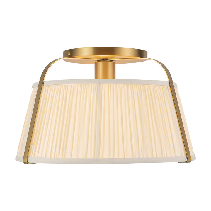 Scout 13 in Semi Flush Mount with Patterned Pleated Shade