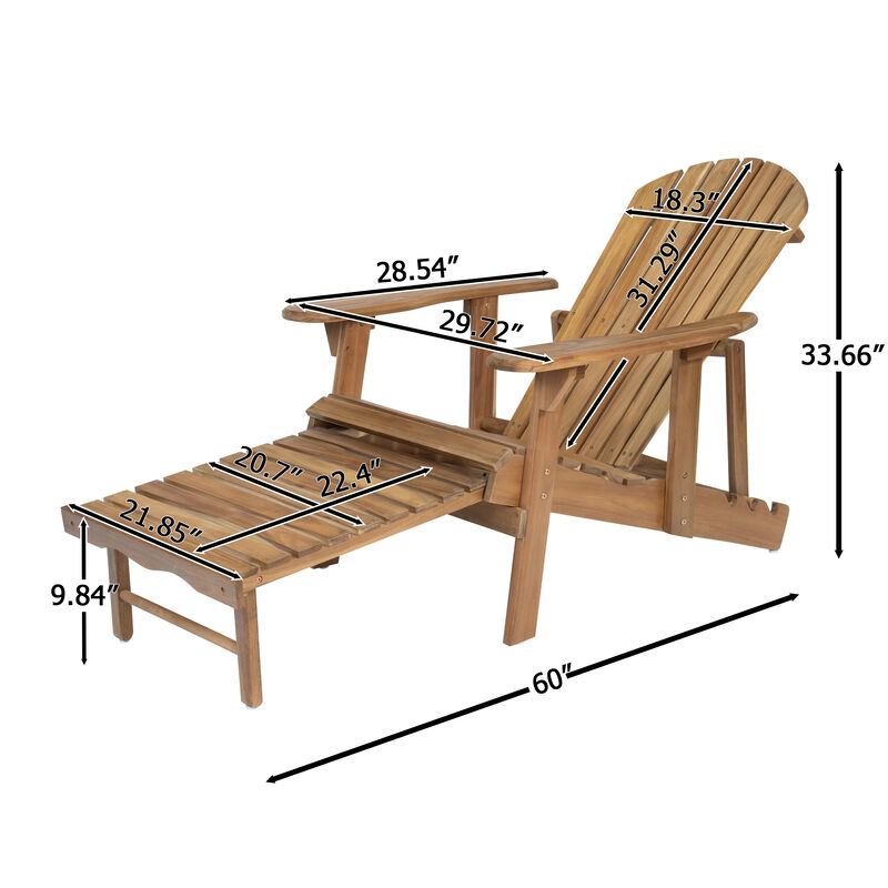 Merax Acacia Wood Folding Adirondack Chair image number 4