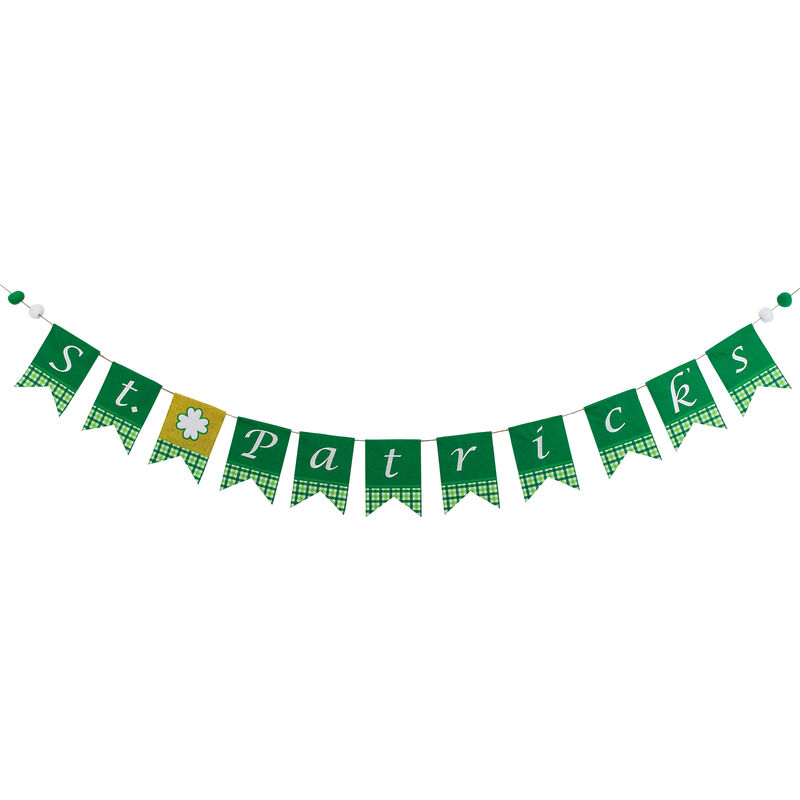 7.5' Plaid "St. Patrick's" Swallowtail Flag Wall Banner