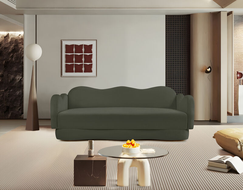 Meridian Furniture Bloom Green Velvet Sofa image number 1