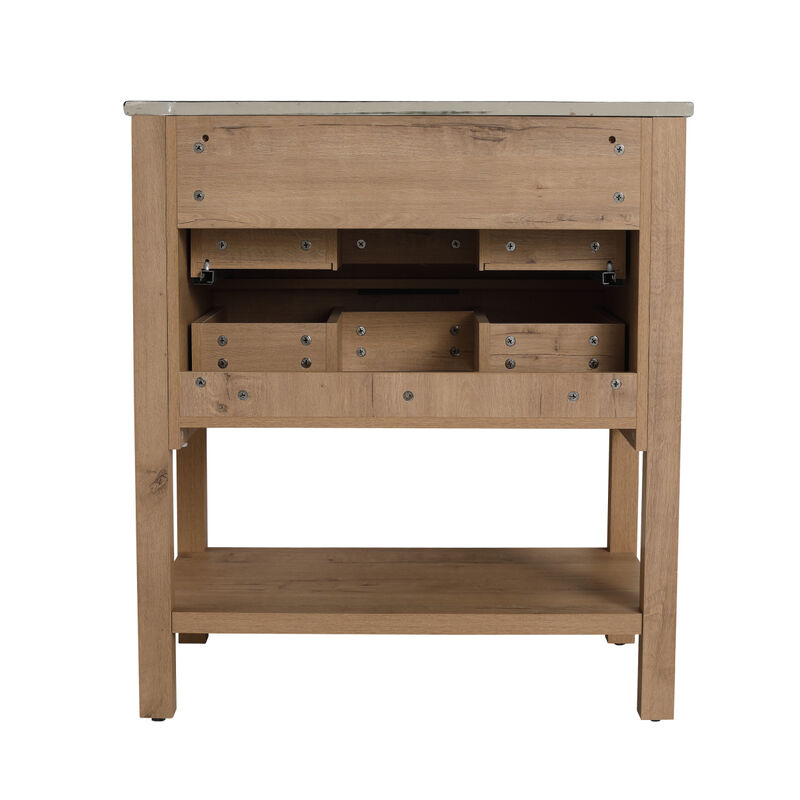 Streamdale 30 Inch Bathroom Vanity Plywood With 2 Drawers