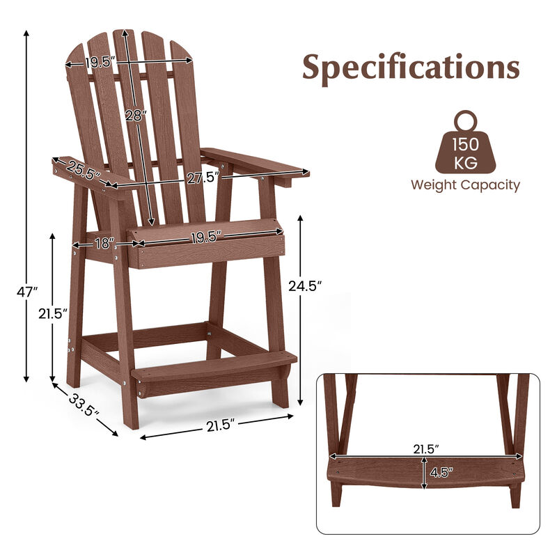 Heavy-Duty HDPE Adirondack-Style Chair with Footrest – Indoor & Outdoor Use