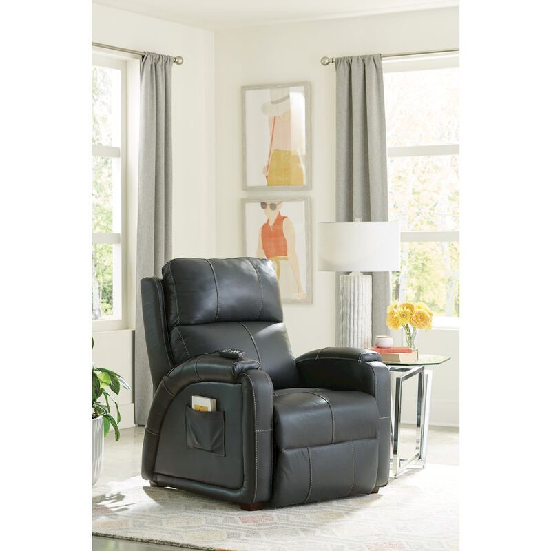 Catnapper Reliever Leather Power Lay Flat Recliner with Power Adjustable Headrest