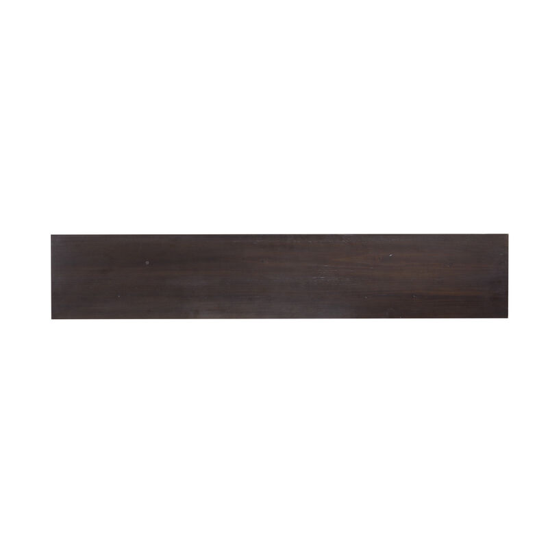 HomeRoots 54" Espresso and Black Wood and Iron Console Table image number 4