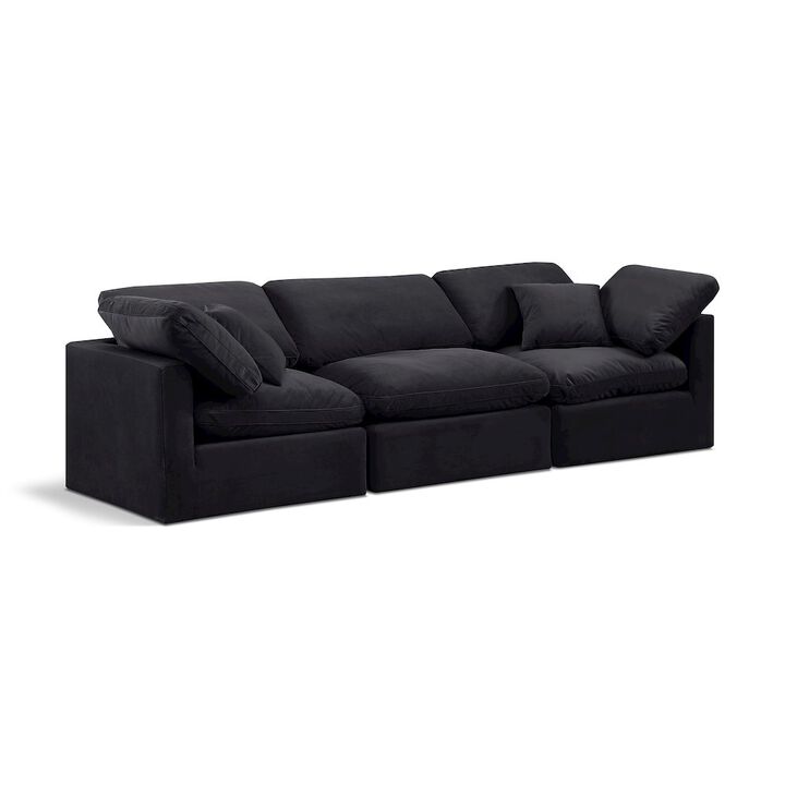 Meridian Furniture Indulge Black Velvet Modular Sofa