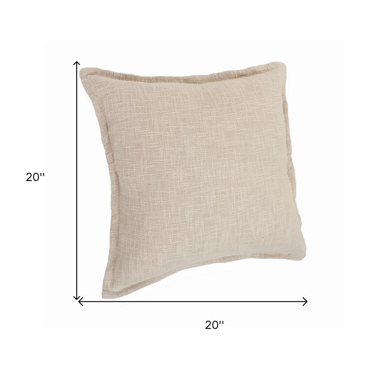 HomeRoots Set of Two 20" Beige Cotton Throw Pillows image number 4