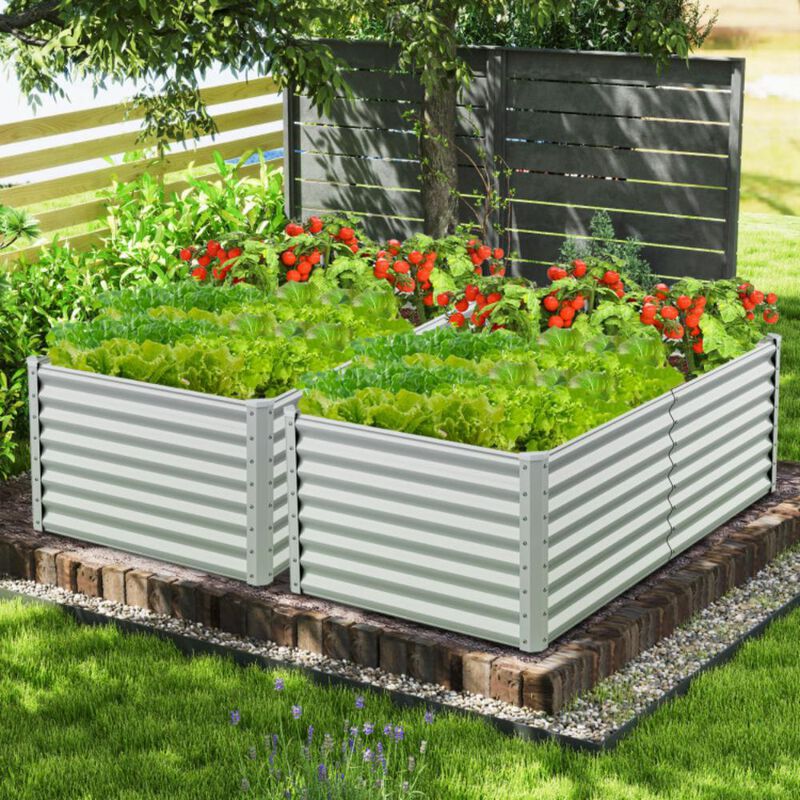 Hivvago 6 x 3 x 2 Feet Metal Rectangular Raised Garden Bed with Open Bottom Design
