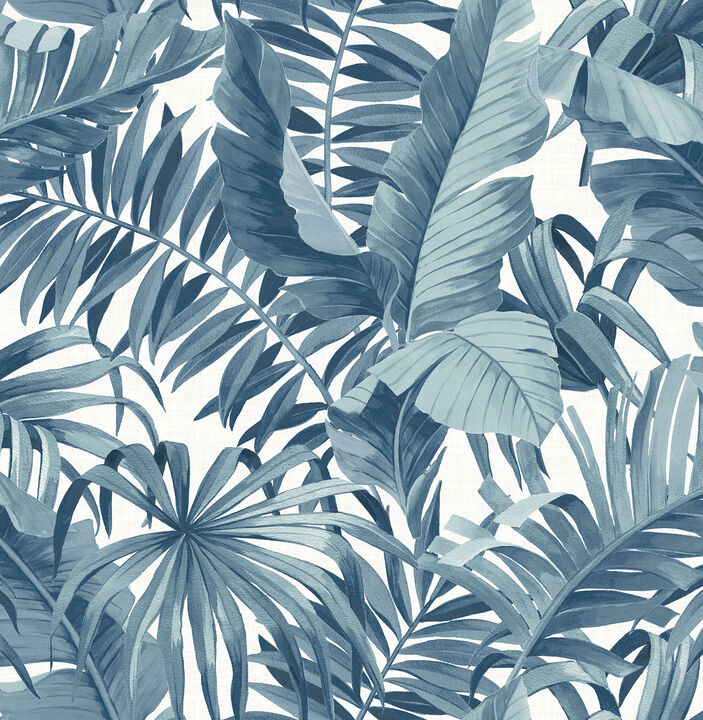 Alfresco Blue Tropical Palm Wallpaper (Set of 2)