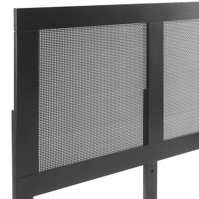 Sirocco Rattan and Wood Full Platform Bed - Benzara image number 6