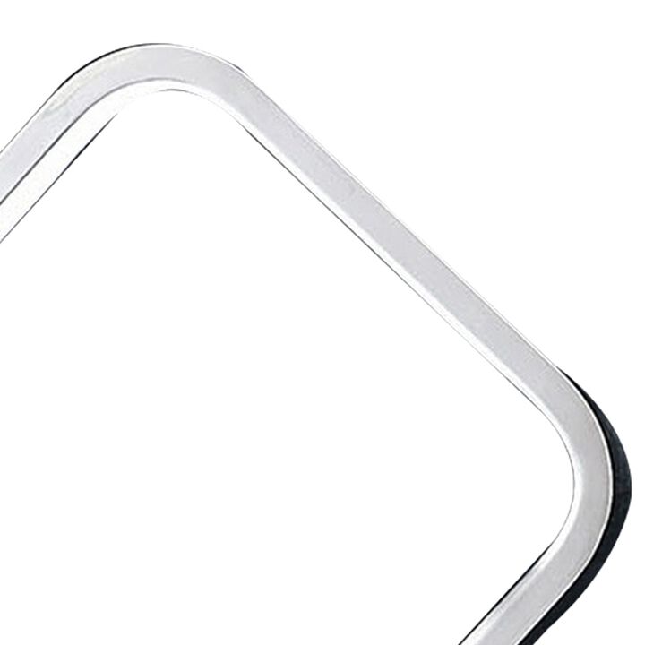 22 Inch Table Lamp, Square LED Light, Modern Accent Metal Base, Chrome - Benzara