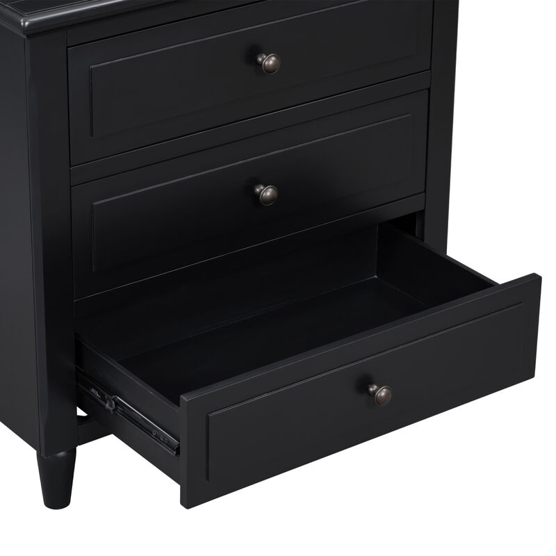 Streamdale 3-Drawer Nightstand Storage Wood Cabinet image number 6