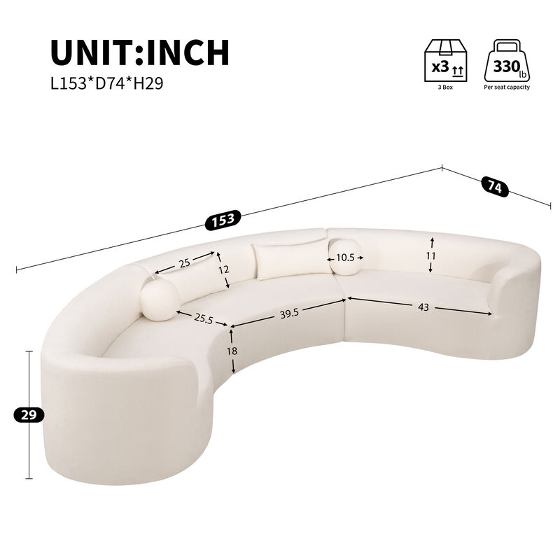 Merax Modular Sectional Sofa with Tool-Free Vacuum Compression, Chenille Fabric image number 3