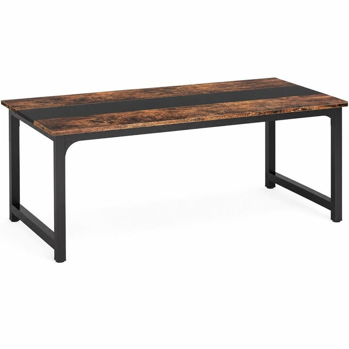 Tribesigns 6FT Conference Table, 70.8"W Rectangular Meeting Room Table for 6, Boardroom Table Computer Desk for Office, Farmhouse Large Office Desk Workstation, Holds 800 lbs