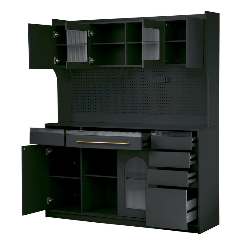 Merax Freestanding  Buffet Large Coffee Bar Storage Cabinet