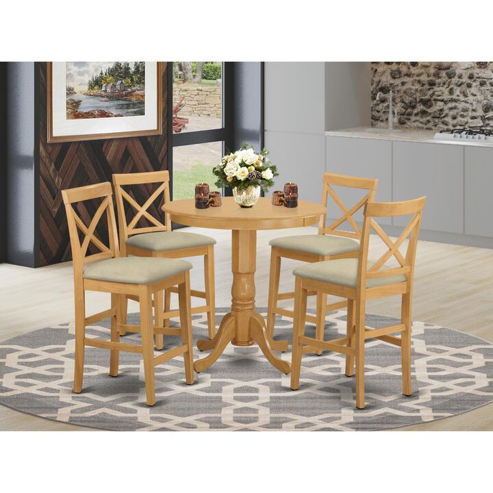 5 Pc Dining counter height set-pub Table and 4 counter height stool