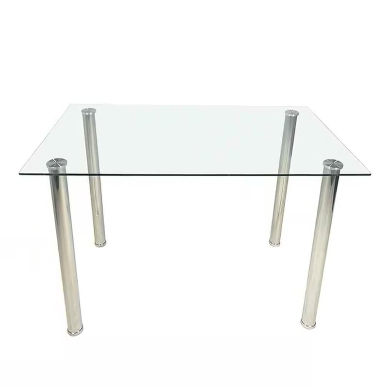 Modern Dining Table with Tempered Glass Top for Kitchen or Dining Room