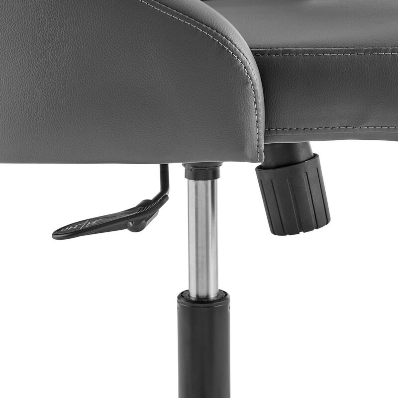 Modway Furniture - Distinct Tufted Swivel Vegan Leather Office Chair Black Gray image number 6