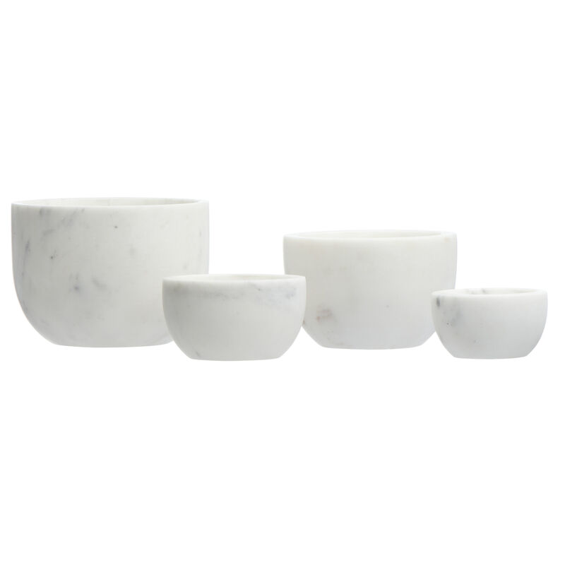 White Marble Bowls, Set of 4 image number 0