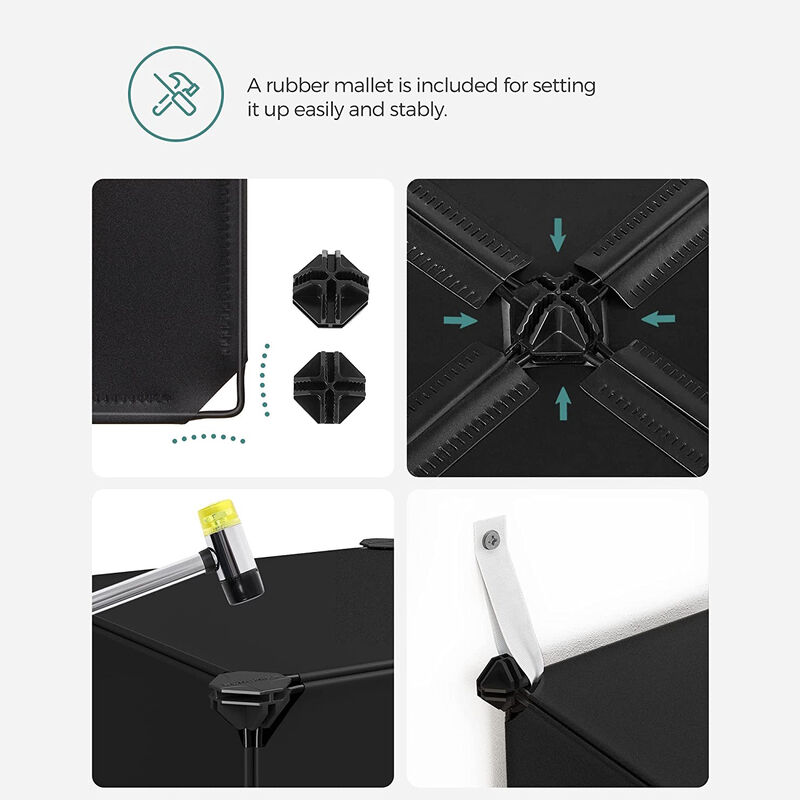 Space-Saving 16-Cube Plastic Shoe Rack &ndash; Shoe Storage Organizer