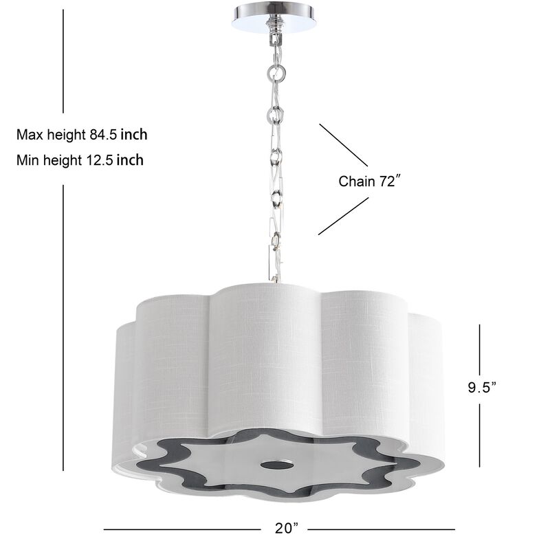 Coquille Adjustable Scalloped Shade Metal LED Pendant