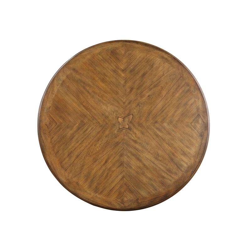 Beas 5 Piece Dining Table and Chair Set, Brown, Beige Wood, Fabric Seating - Benzara