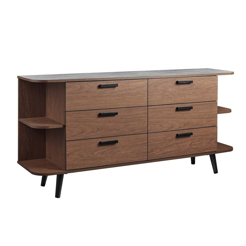 Modway EEI-6281-WAL-GRY Langston Open Display Storage Sideboard, Walnut Gray image number 0