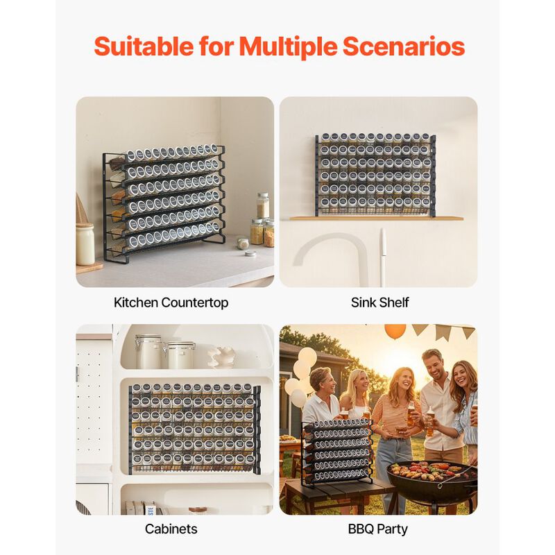 Spice Rack Organizer with 72 Jars Labels Lids and Funnel Complete Set image number 5