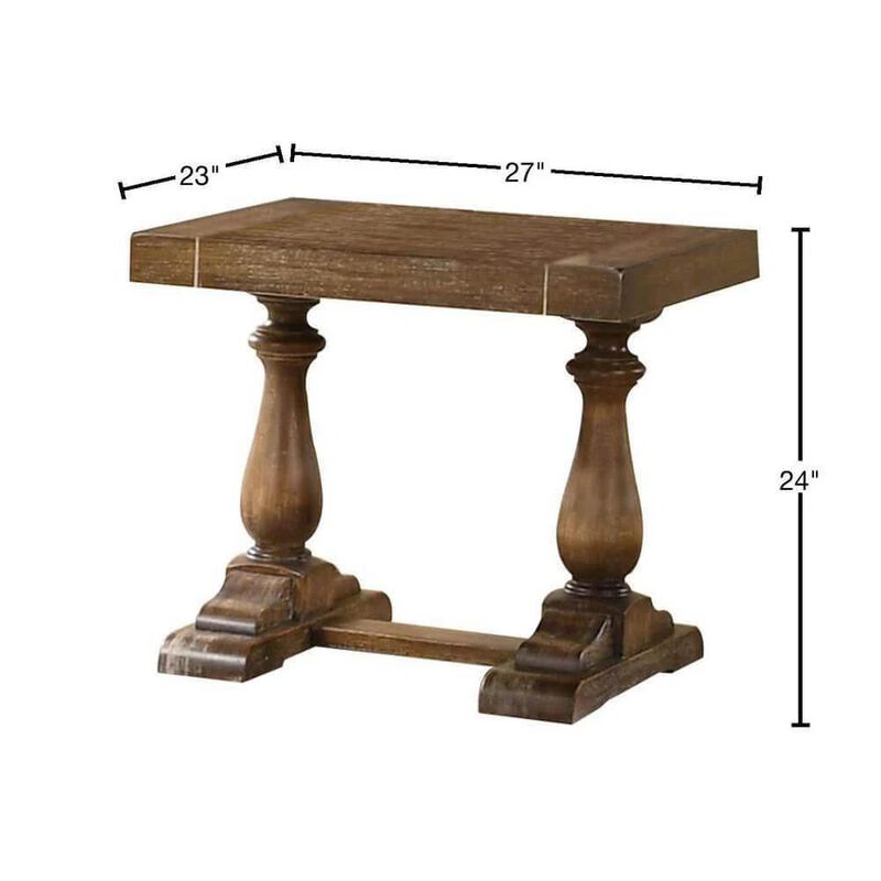 Best Master Furniture Amy 27" Transitional Wood End Table in Driftwood