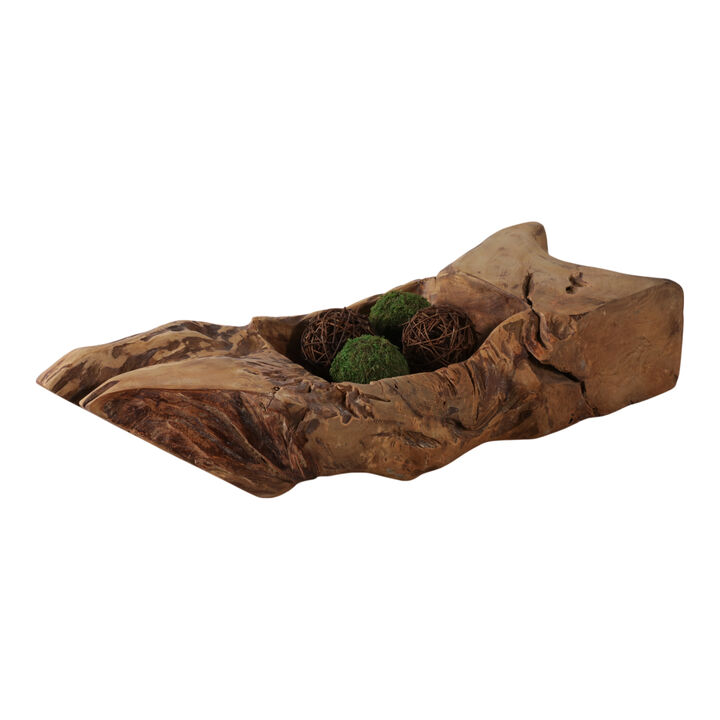 30x11" Teak Wood Bowl, Natural