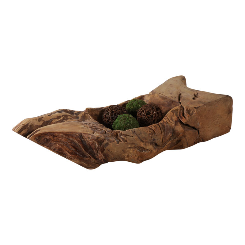 30x11" Teak Wood Bowl, Natural image number 1