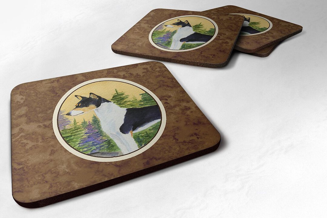 Caroline's Treasures SS8201FC Basenji Foam Coasters (Set of 4), 3.5 H x 3.5 W, Multicolor