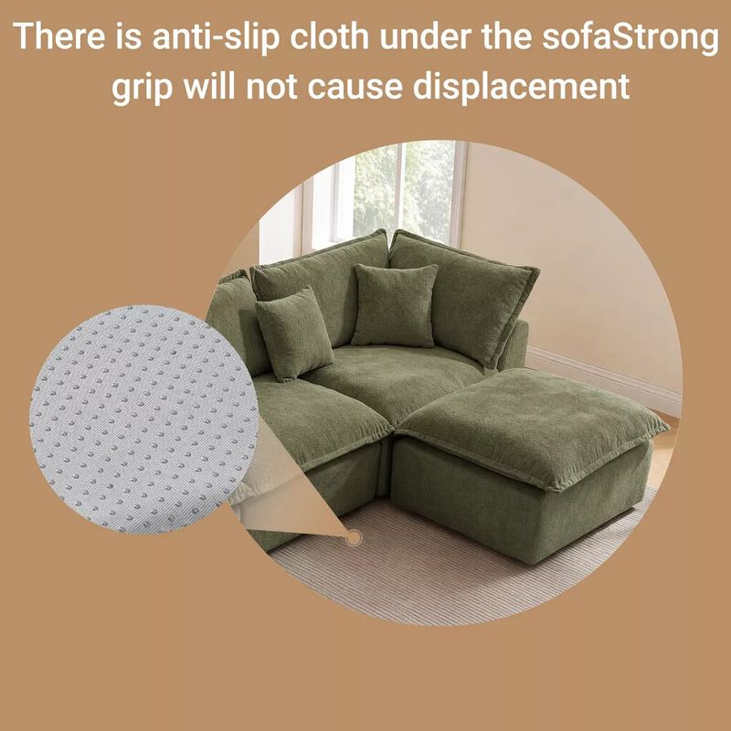 Vipbear 170 Inch Oversized Modular U Shaped Sectional Sofa with Movable Ottoman, Extra Deep Seats image number 5