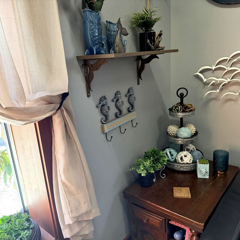 Things2die4 Blue Distressed Seahorse Decorative Wall Hooks Rack, 11 Inch image number 6