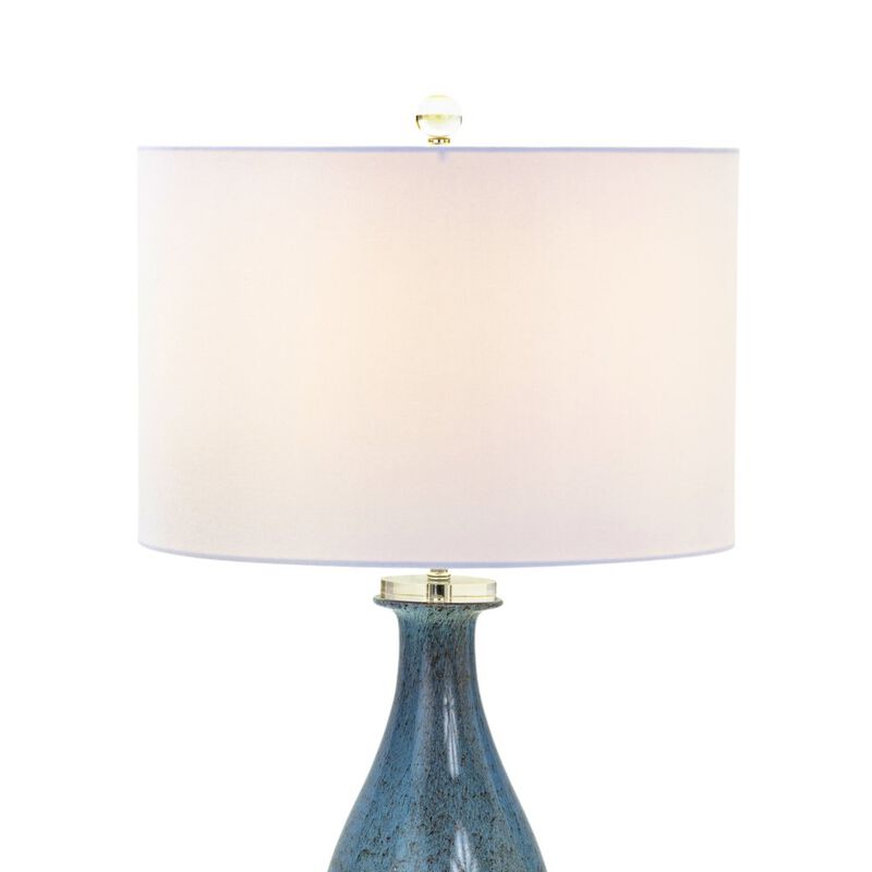 Lux Lighting Everly 30” Blue tone Art Glass w/Crystal Base, (Set of 2)