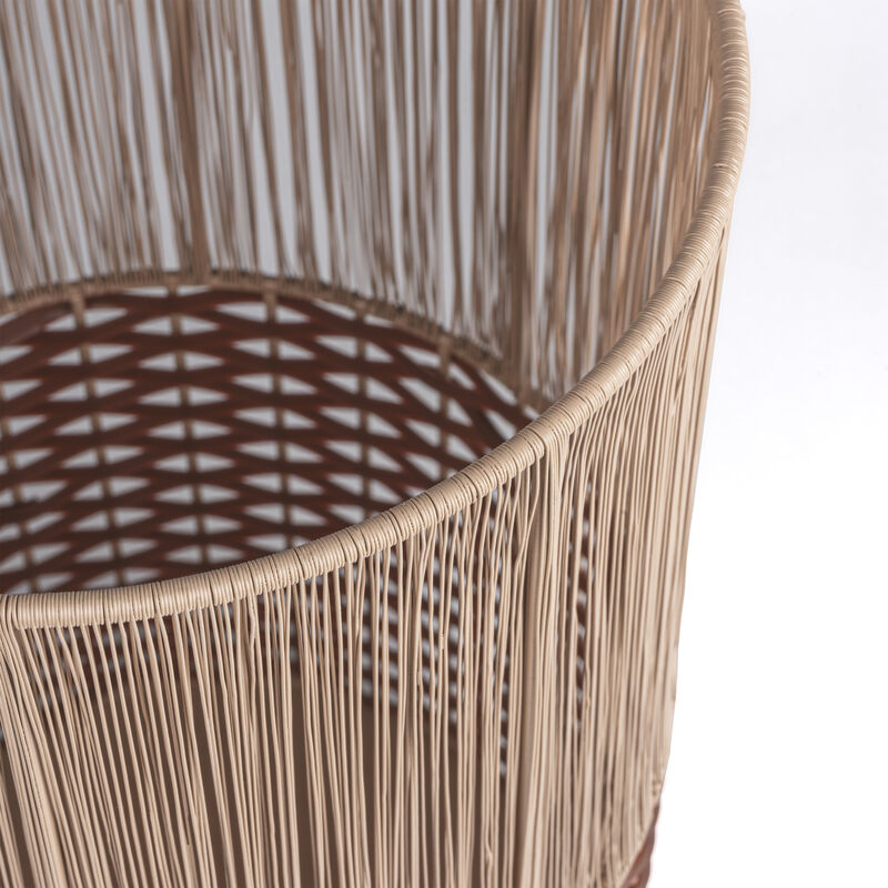 Harper Modern 2-Tone Faux Wicker Cylinder Waste Basket