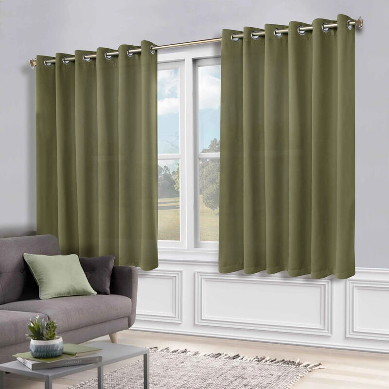 Set of 2 Blackout Curtain Panels Classic Modern Window Drapes image number 4