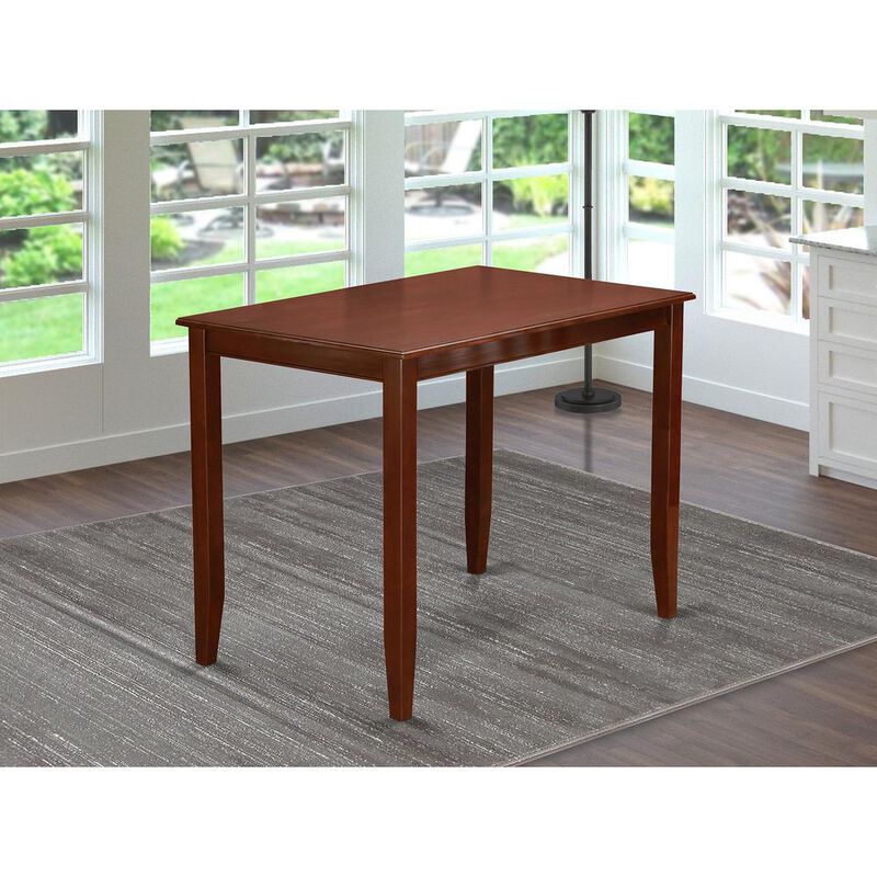 East West Furniture Buckland  Counter  Height  Rectangular  Table  30x48  in  Mahogany  Finish