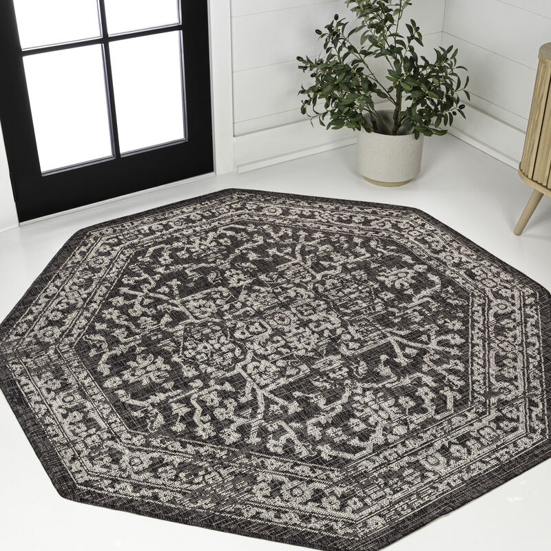 Malta Bohemian Medallion Textured Weave Octagon Indoor/Outdoor Area Rug
