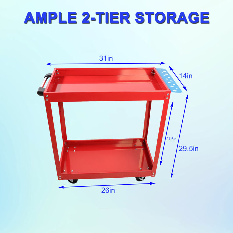 ELEMENT ACE Heavy Duty Rolling Utility Tool Cart with 400 LBS Weight Capacity Ideal for Garage, Warehouse, Workshop, Office and Home Storage Organization image number 2