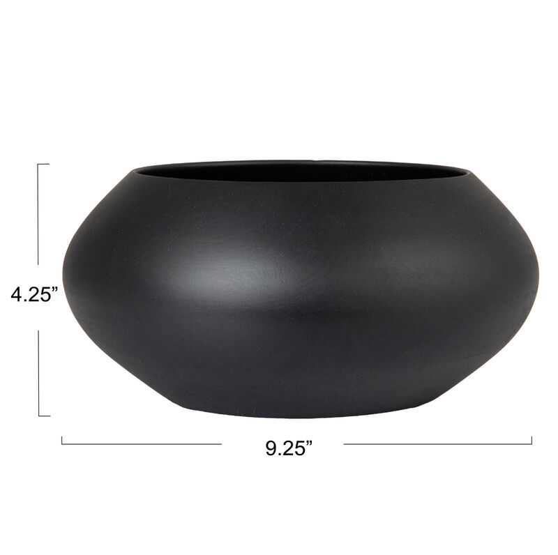 Minimalist Round Mango Wood Bowl, Black image number 2