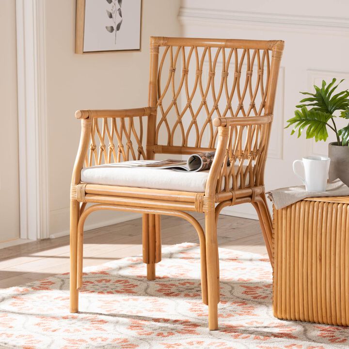 Bali & Pari Maisa Bohemian Light Honey Rattan Arm Chair