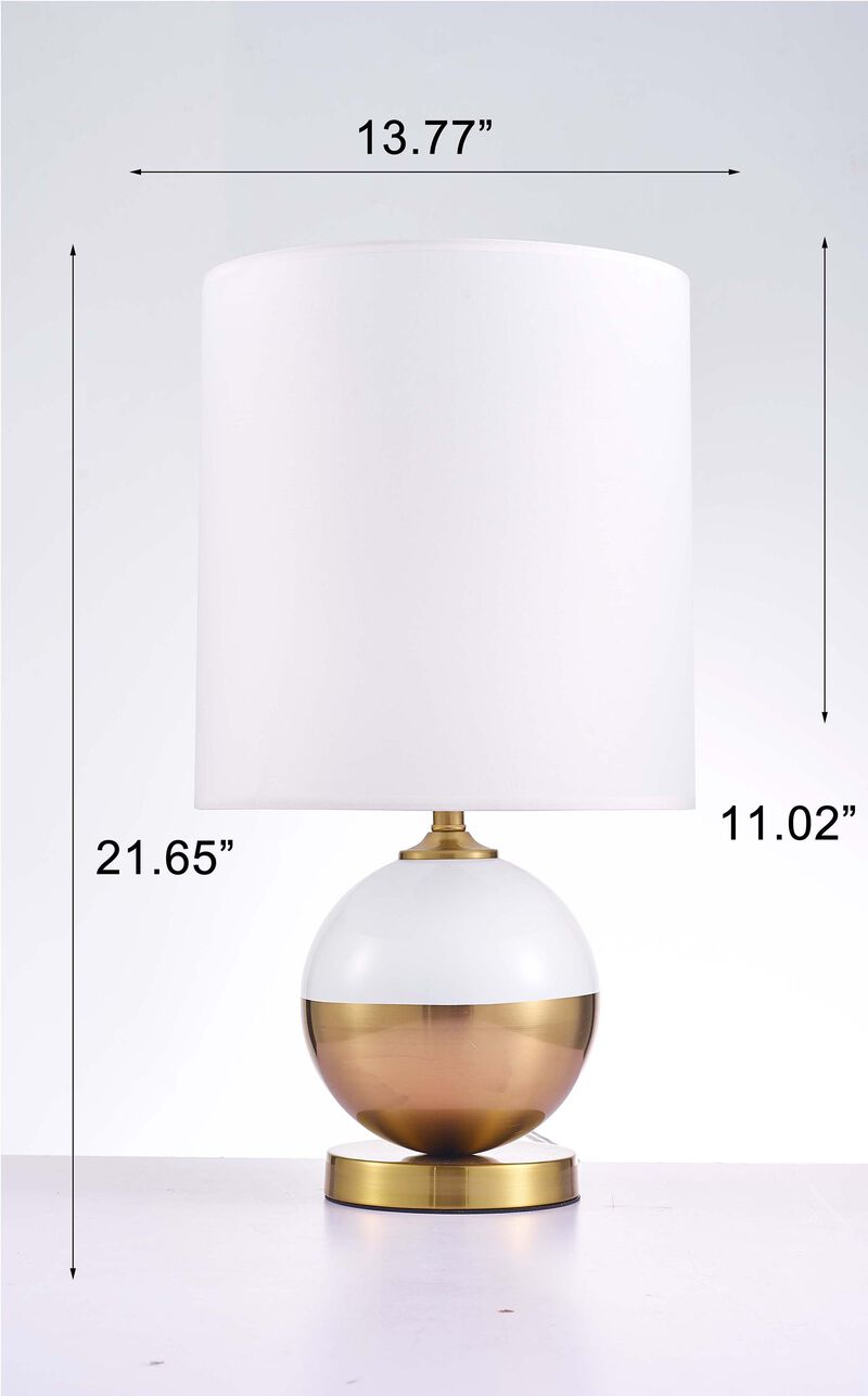 Pasargad Home Senato Metal & Acrylic Table Lamp, White/Gold