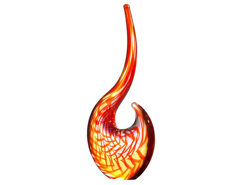 Hand Blown Abstract Sun Conure Sommerso Art Glass Sculpture