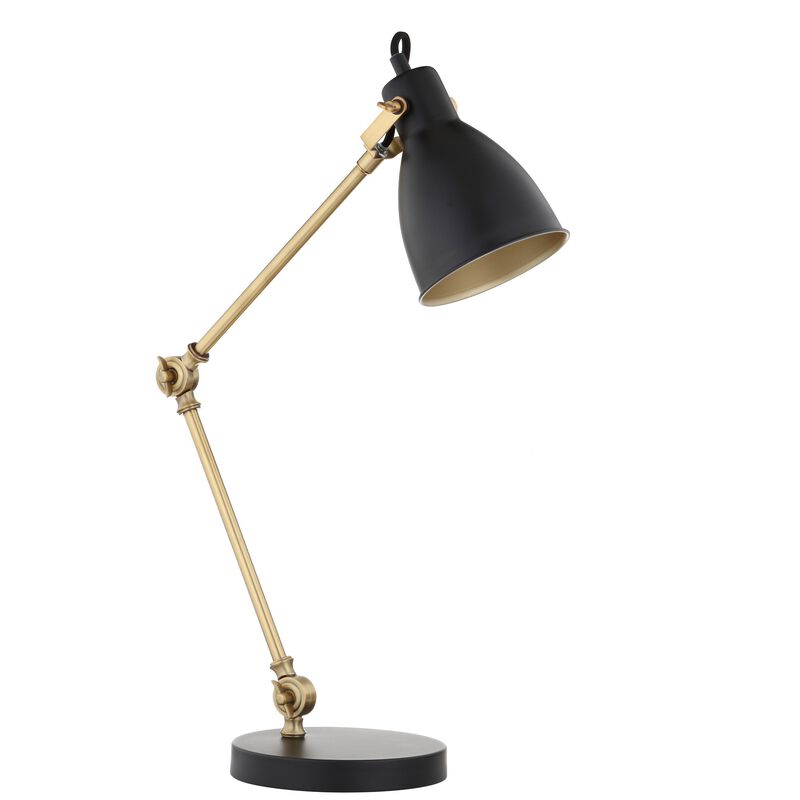 Barnes 24" LED Metal Task Lamp, Black/Brass Gold