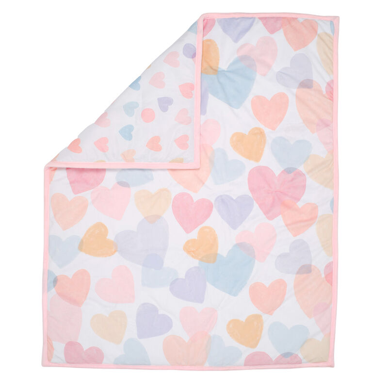 Bedtime Originals Rainbow Hearts Pink/Purple 3-Piece Baby Crib Bedding Set
