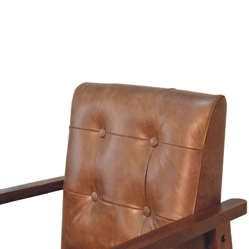 Artisan Furniture Brown Buffalo Leather Chair image number 4