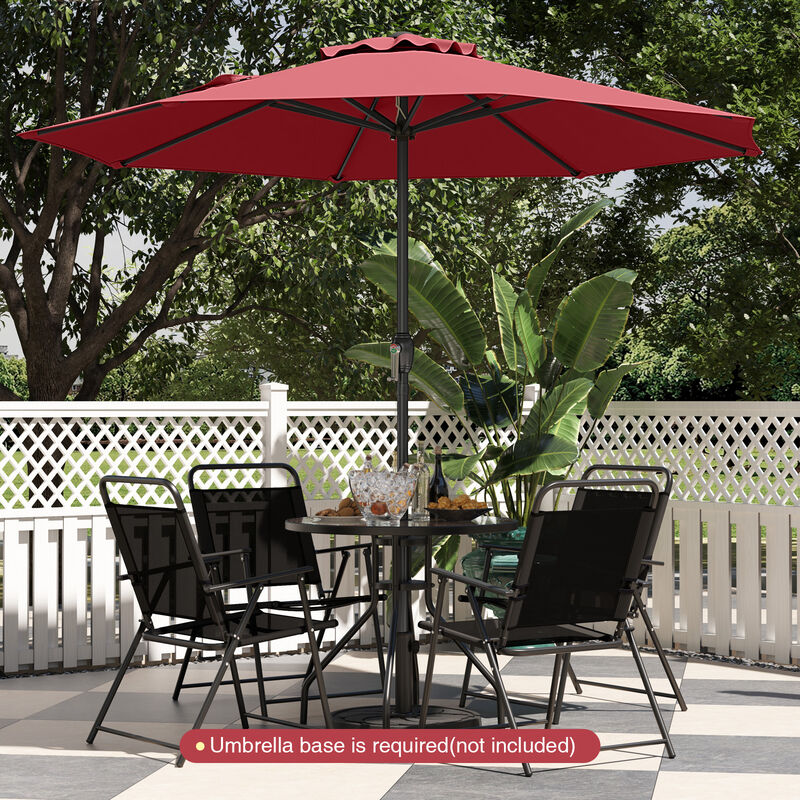 Outdoor Heavy Duty Market Umbrella with Crank Handle and 8 Sturdy Ribs