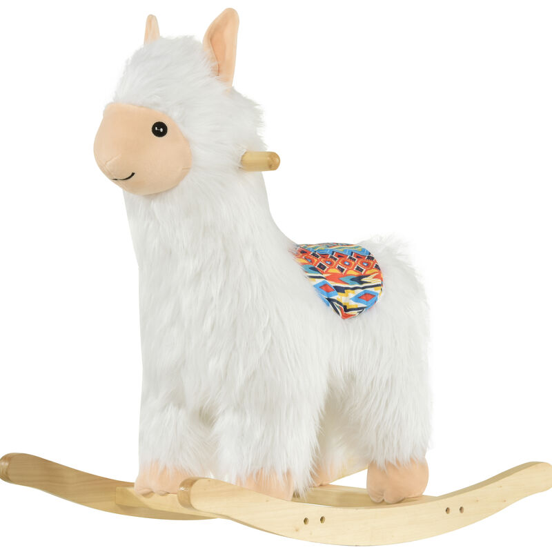 BreeBe Plush Llama Rocking Horse Ride-On Toy - 3+ image number 0