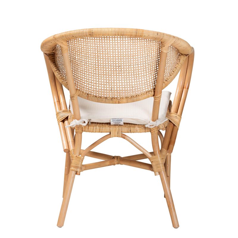 Baxton Studio Varick Modern Bohemian Natural Brown Finished Rattan Dining Chair